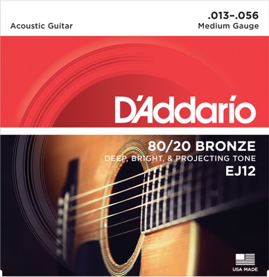 EJ12 i gruppen Strenger / Gitarstrenger / D'Addario / Acoustic Guitar / 80/20 Bronze hos Crafton Musik AB (370223807050)