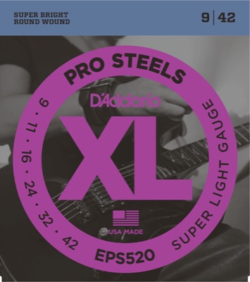 EPS520 i gruppen Strenger / Gitarstrenger / D'Addario / Electric Guitar / XL-ProSteels Round Wound hos Crafton Musik AB (370351207050)